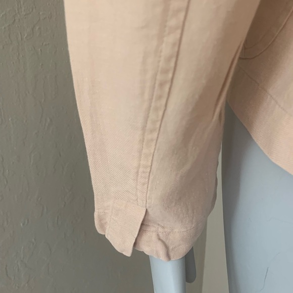 EILEEN FISHER 100% Linen Blazer Beige Blush Lightweight Button Front Size S - Picture 13 of 16